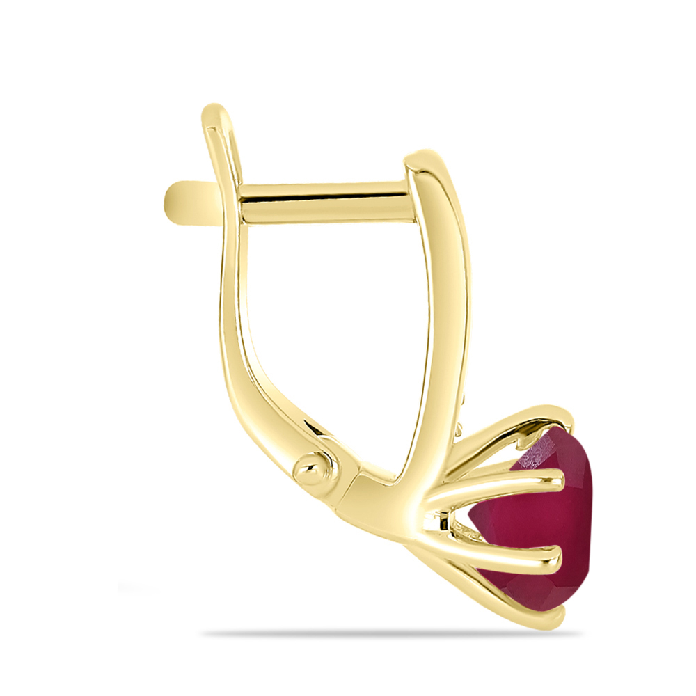 BUY NATURAL INDIAN RUBY GEMSTONE EARRING IN 14K GOLD